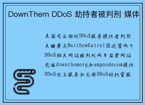 DownThem DDoS 劫持者被判刑 媒体