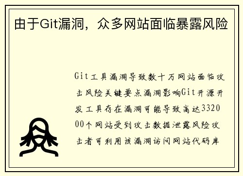 由于Git漏洞，众多网站面临暴露风险 